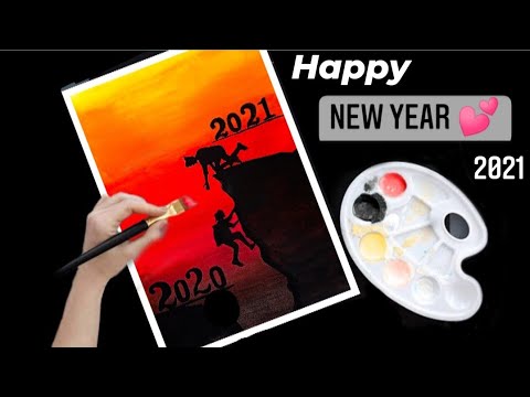 Video: How To Draw A Poster For The New Year