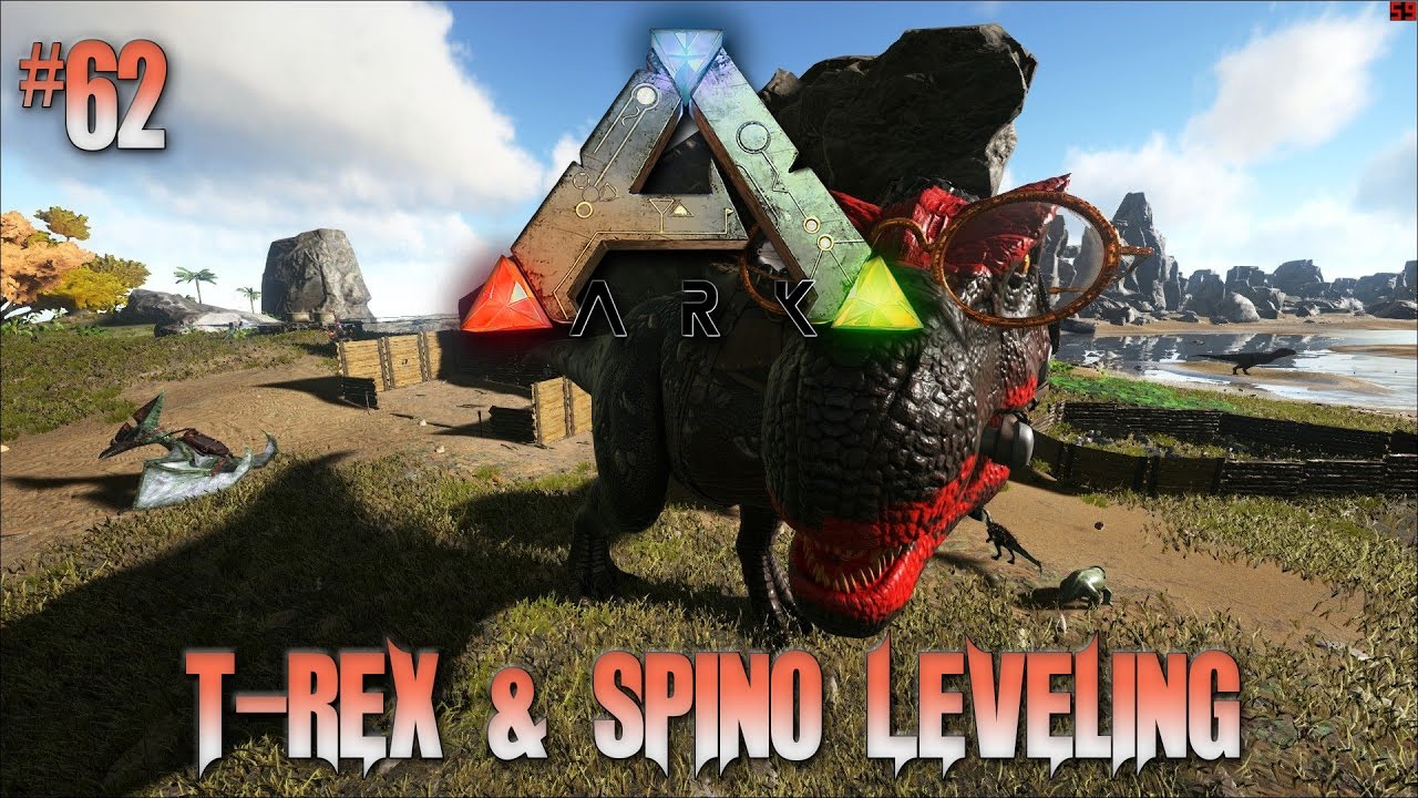 Ark Survival Evolved Season 2 #62 Godzilla The Spino & Rodan The T Rex ...