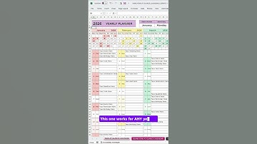 ✨ The Only Calendar You’ll Ever Need | Works in Excel & Google Sheets #productivity  ✨