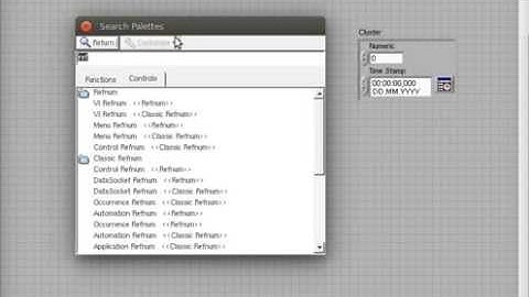 LabVIEW Create Cluster Referense