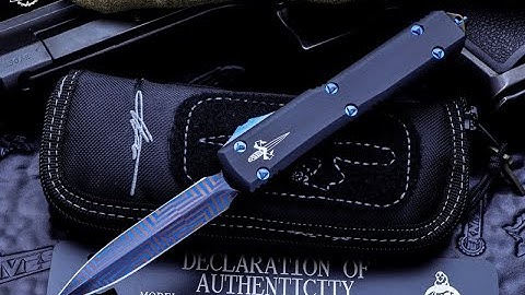 Microtech/Marfione Custom Ultratech OTF Spike Grind Mosaic Damascus