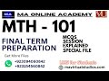 MTH101 Final Term MCQs Explained | Calculus MCQs | VU Quick Revision 2025