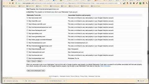 Setting Up Google Analytics connection Webmaster Tools