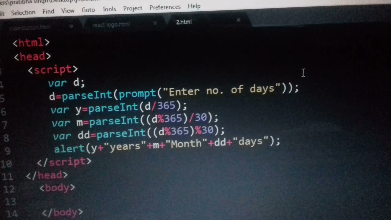 To find how many year ,moth,and no. days in a given no. of days in ...