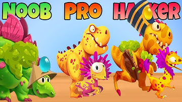 Noob vs Pro vs Hacker 🔥🛡️ – Dino Bash Crazy Defense