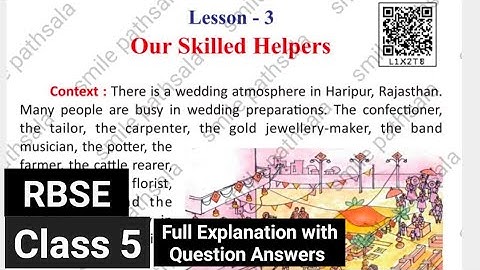 RBSE Class 5 Evs lesson 3 Our Skilled Helpers explanation in hindi with question and answers