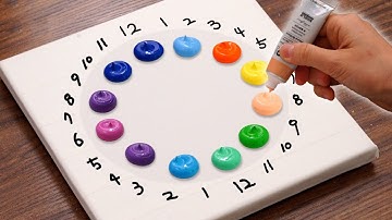 How To Paint 24 Hours｜Acrylic Painting For Beginners (1475)｜Satisfying Art