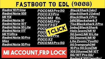 🔥1 Click Fastboot To EDL Without Opening Back panel,Remove Frp Mi Account Screen Lock