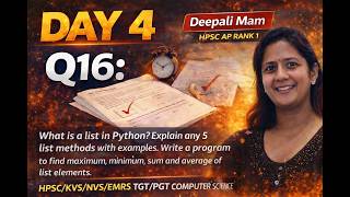 7. Python Subjective Questions| Lists Dictionary List Slicing | HPSC / KVS / NVS / EMRS TGT PGT CS