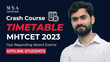 MHT-CET 2023 OFFLINE CRASH COURSE l TIMETABLE | MATRIX SCIENCE ACADEMY