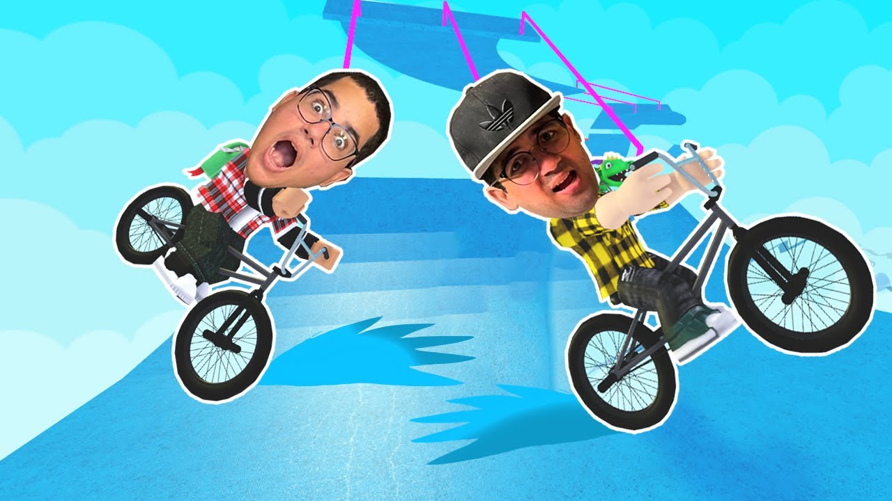 ANDAMOS DE BICICLETA NA PISTA MEGA ESCORREGADIA E CHEIA DE ARMADILHAS!- Roblox Skateboard Chart Obby