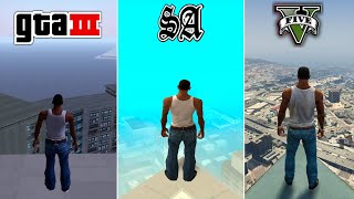 CJ Jumping from the highest points in GTA Games