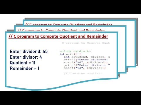 modulo operator in C | Class 9 | C program to find the quotient and remainder | Coding in C | Hindi