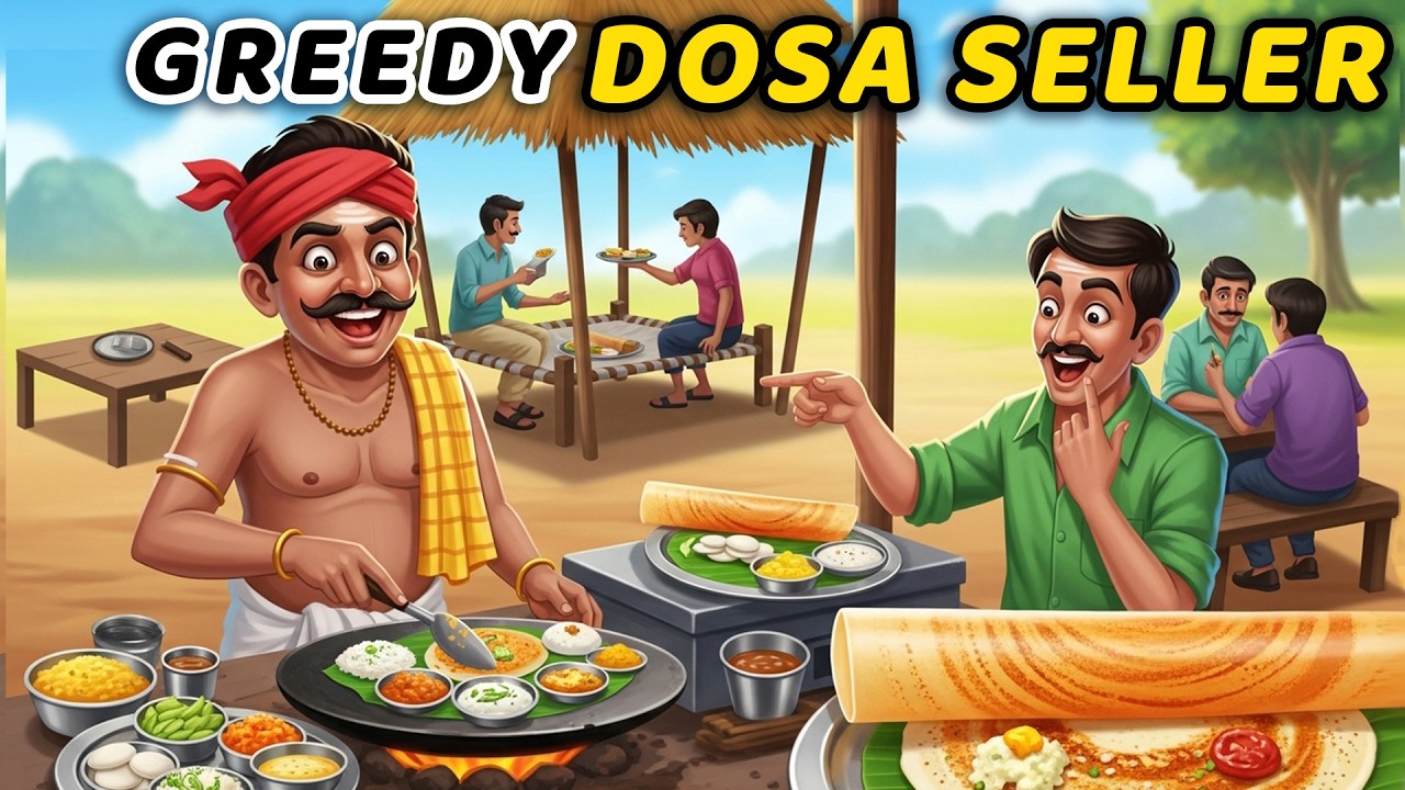 Greedy Dosa Seller Moral Stories in English | Life Lesson | Learn English | Bedtime Stories | Story