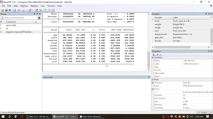 Stata Basics #4: how to run an OLS regression & how to interpret regression results