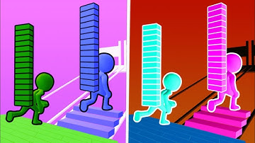 Bridge Race vs Reverse Speed Run Walkthrough,iOS Android Ball Colour Run New Update ( part : 516 )