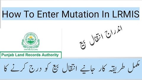 How to enter mutation in LRMIS | Inteqal kesy drj kren | انتقال بیع  | DMM Mutation |Clrmis mutation