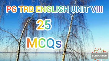 PG TRB UNIT VIII 25 MCQS/ONE MARK QUESTIONS AND ANSWERS