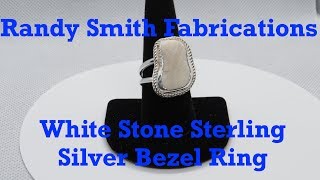 White Stone Sterling Silver Bezel Ring