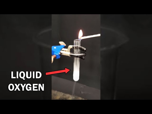 Dropping a match into liquid oxygen class=