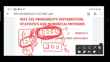 MAT 202 | Module 3 | Population and Sample | Lecture 1 |