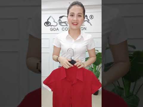 Áo sơ  mi nữ trắng, đỏ đô cộc tay ưu đãi bất ngờ giá siêu rẻ | Thời trang cao cấp 2021