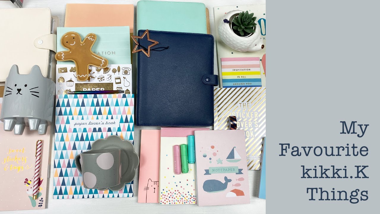 kikki.K B6 Personal planner Vanilla Back to School cat blue