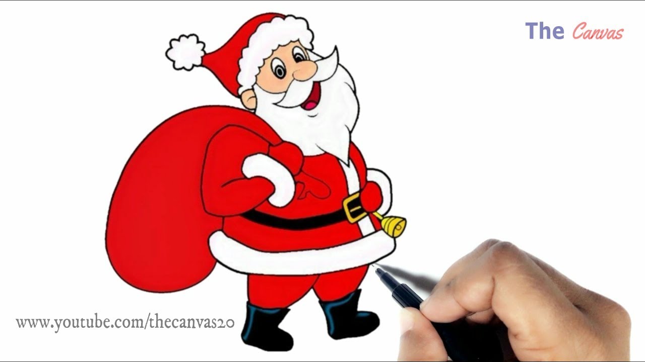 Kids Christmas Drawing How To Draw Easy Santa Claus Step By Step