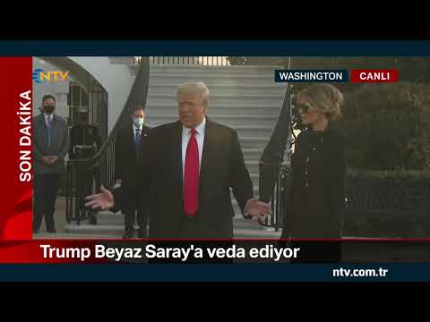 NTV | Trump ve eşinden Beyaz Saray'a veda