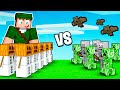 EXÉRCITO DE GOLEM DE NEVE VS APOCALIPSE DE MONSTROS NO MINECRAFT!!