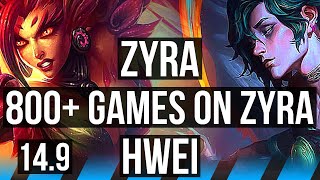 ZYRA vs HWEI (MID) | 800+ games | KR Master | 14.9