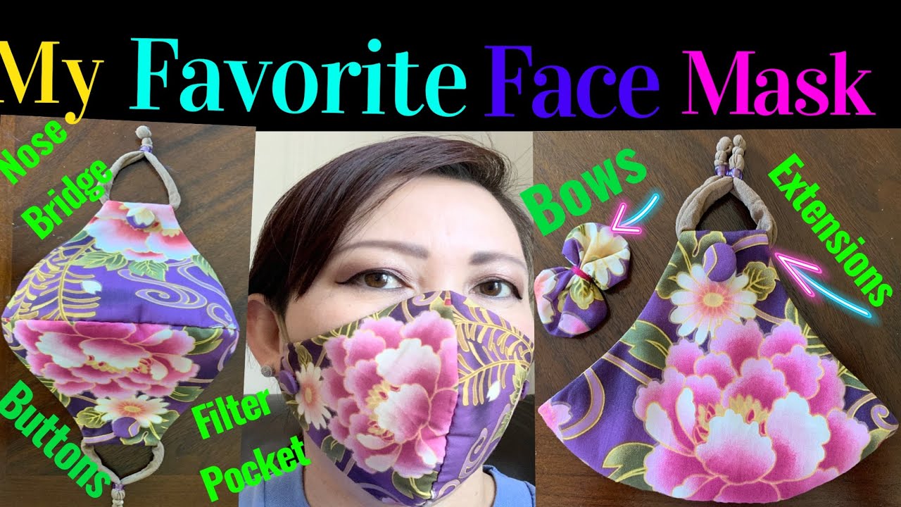 ( # 72 ) How To Make The Best Fabric Face Mask With Comfortable Ear Loops-  Easy Hand Sew Tutorial