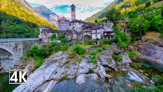 Lavertezzo Switzerland 🇨🇭 Tiny Village With Its Stone Buildings And Church In The Verzasca Valley