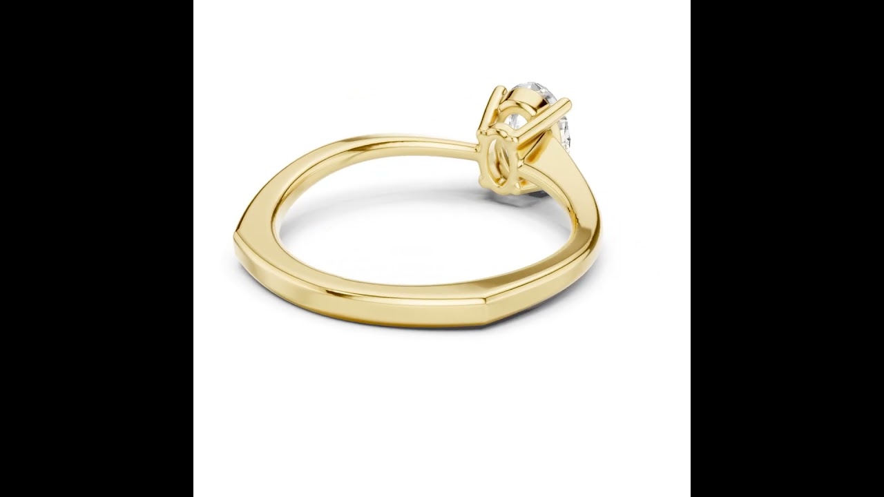 Oval Cut Solitaire Diamond Euro Shank Wedding Ring