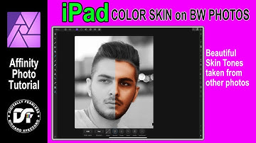Add skin tones to black and white photos. Affinity Photo Tutorial iPad.