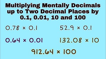 Multiplying Mentally Decimals up to Two Decimal Places by 0.1, 0.01, 10 and 100