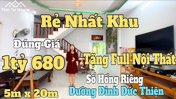 Chủ Bán Nhà Rẻ Nhất Khu sổ hồng riêng tặng full nội thất đúng giá 1tỷ680 đường đinh đức thiện