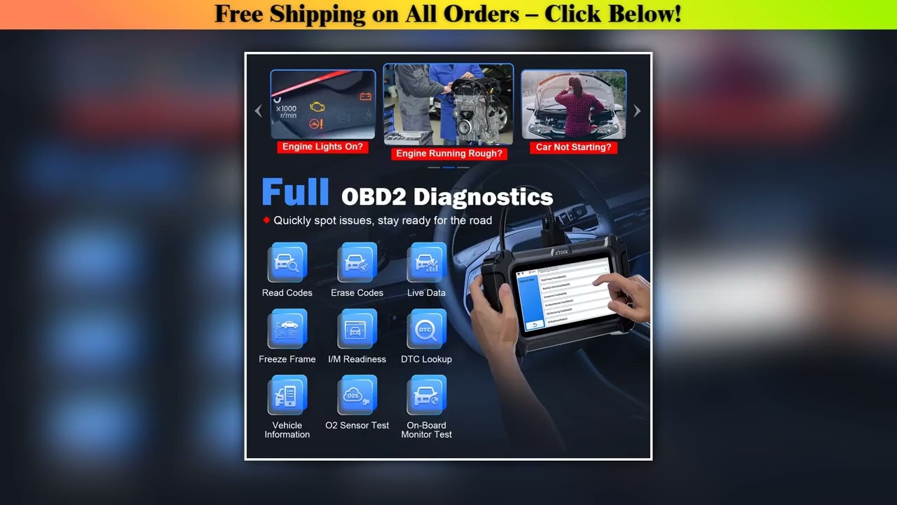 Newest XTOOL D5S OBD2 Scanner 5 System Diagnostic Tools 16+ Reset Code Reader CAN FD