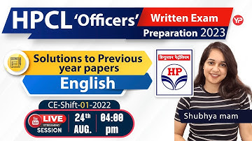 HPCL Solutions to Previous year papers | English #hpcl #live | Civil 2022 shift 01