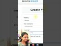 #Ai Se #Resume Kaise Banaye #free Mein II 2 minutes II #ytshorts #yt #sunday