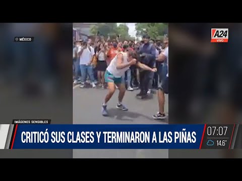 Insólito: un profesor a las piñas con un alumno I A24