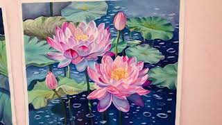 Magic lotus,  romantic blossom, soft flowers, original wall art for home decor, oil painting screenshot 4