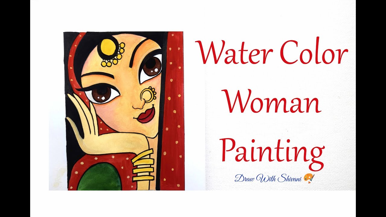 Water Color Woman Painting/ Easy Girl Portrait YouTube