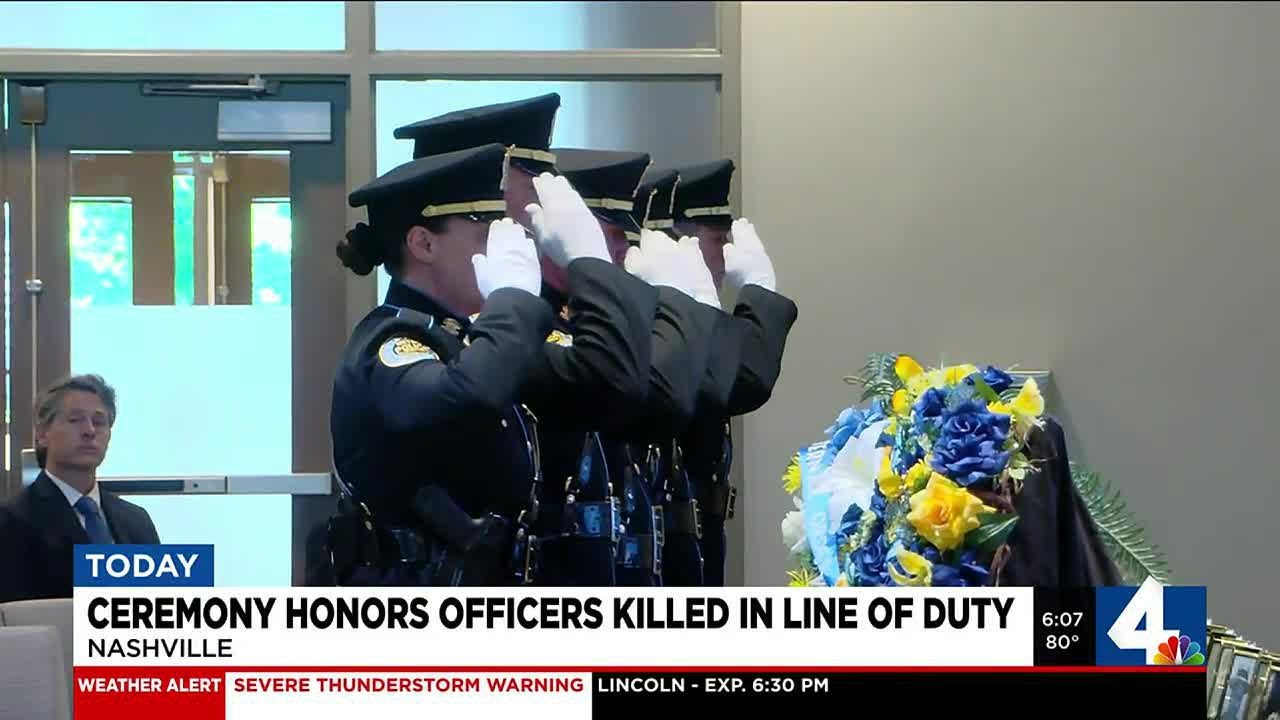 Ceremony honors officers killed in line of duty - YouTube