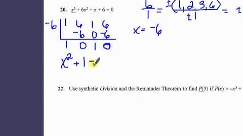 Rational Root Theorem and Remainder Theorem