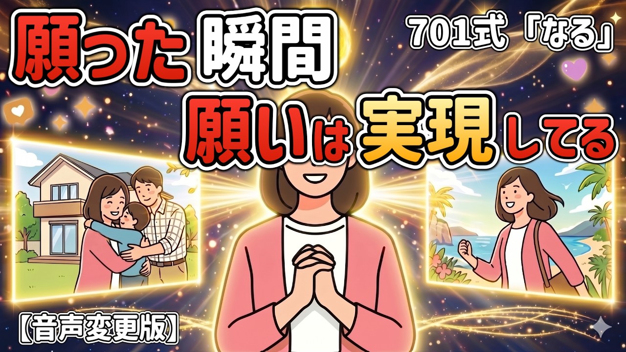 願った瞬間、願いは実現している!「叶っていない自分」を自ら作り出していることに気付けば、その瞬間から世界は変わります【701式「なる」 音声変更版】【潜在意識ゆっくり解説】