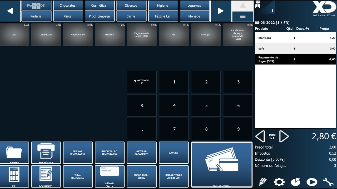 XD Touch: Registar, numa única operação, venda e movimentos de caixa  (raspadinhas, premios, etc) thumbnail