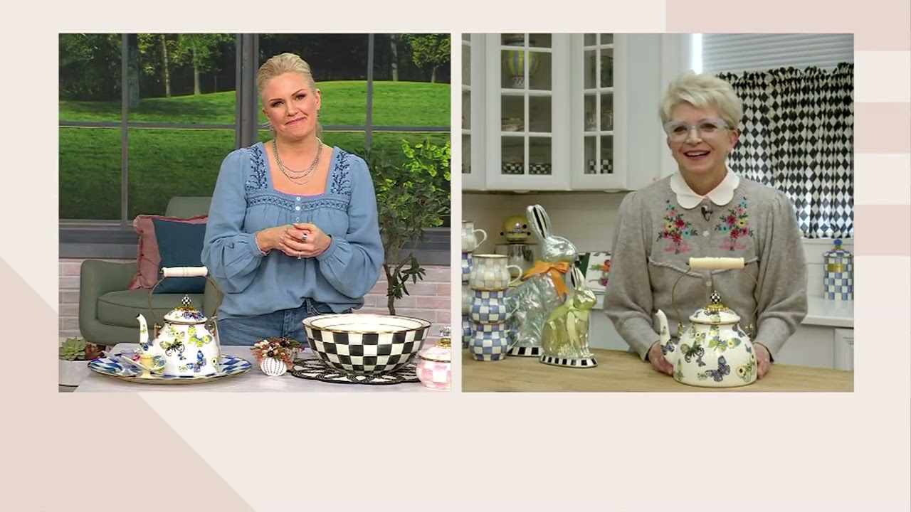 MacKenzie- Childs Butterfly 2Qt Tea Kettle on QVC - YouTube