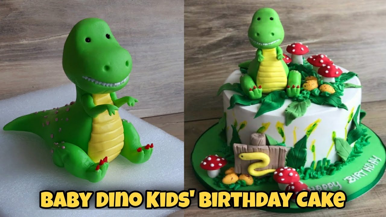 Easy Kids' Dinosaur Birthday Cake Tutorial for Beginners - YouTube