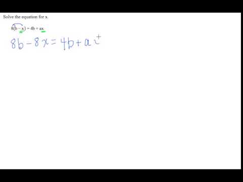 Solving an Equation with Multiple Variables for x